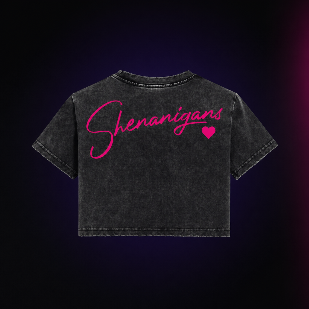 Shenanigans Womens Crop Top - Snow Wash