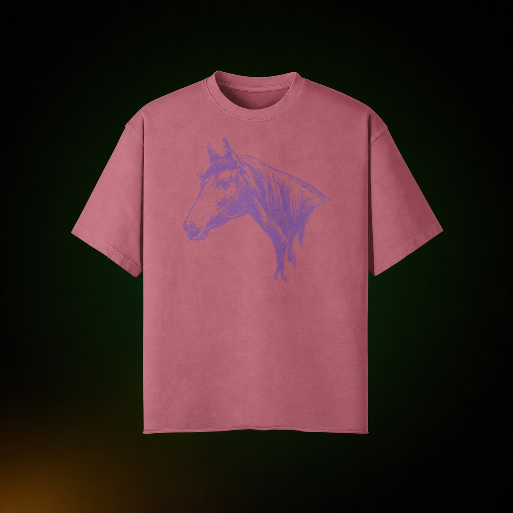 Horse Unisex Faded Tee - Stitched