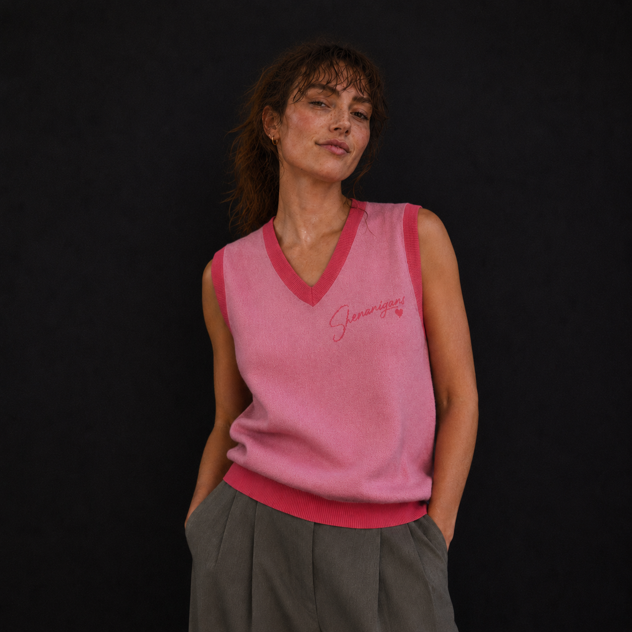 Shenanigans Unisex Knit Vest - V-Neck