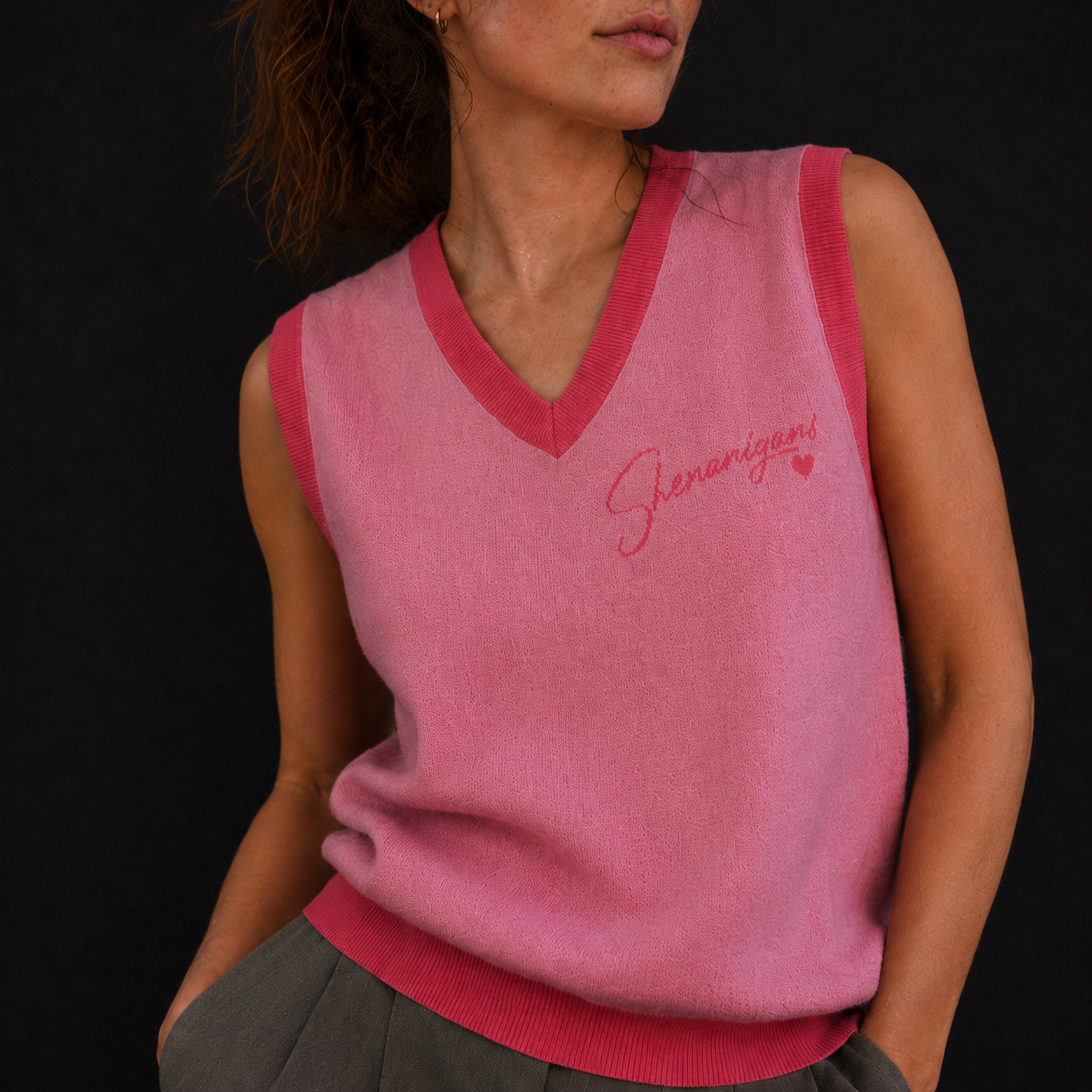 Shenanigans Unisex Knit Vest - V-Neck