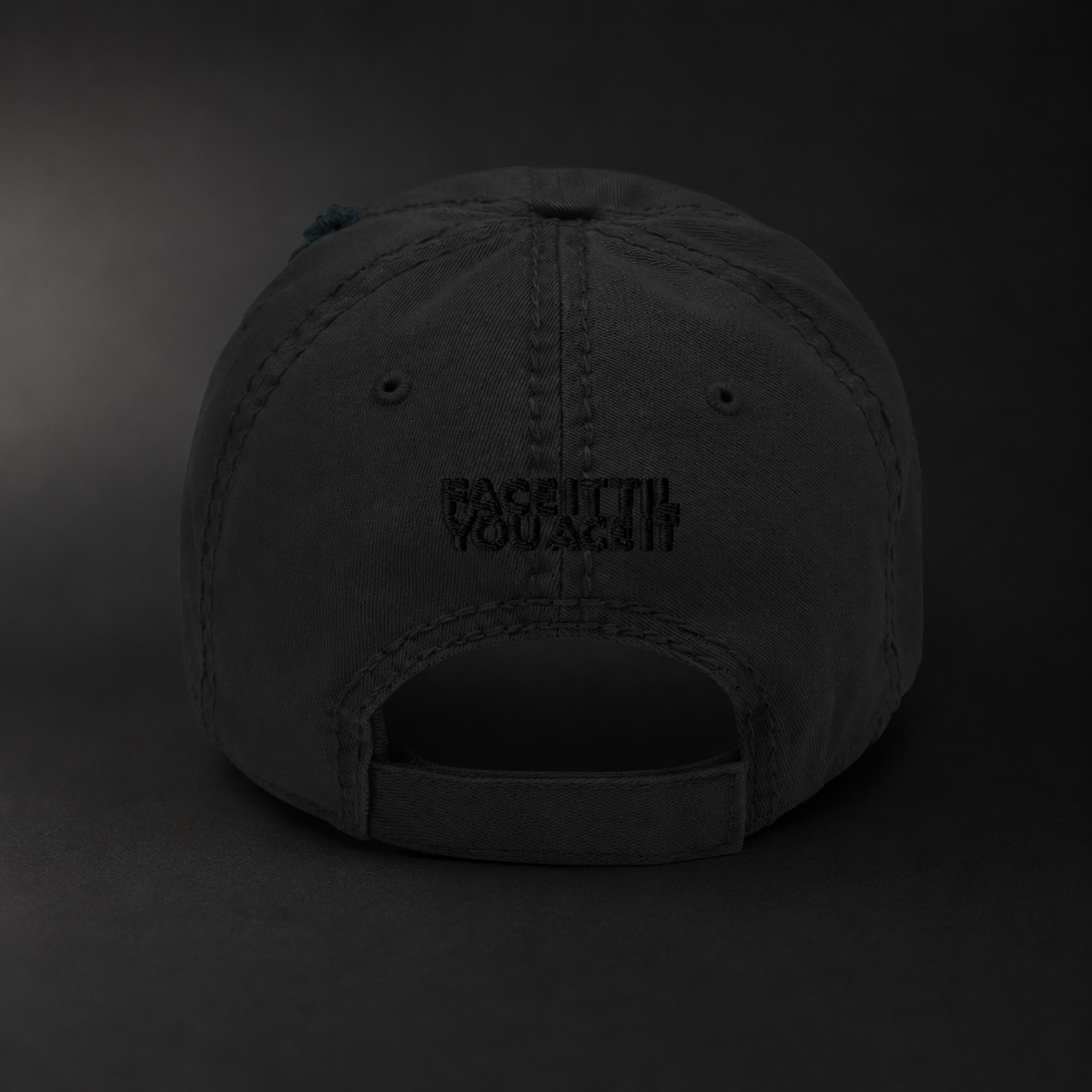 Face It Til You Ace It Unisex Distressed Dad Hat - Stitched