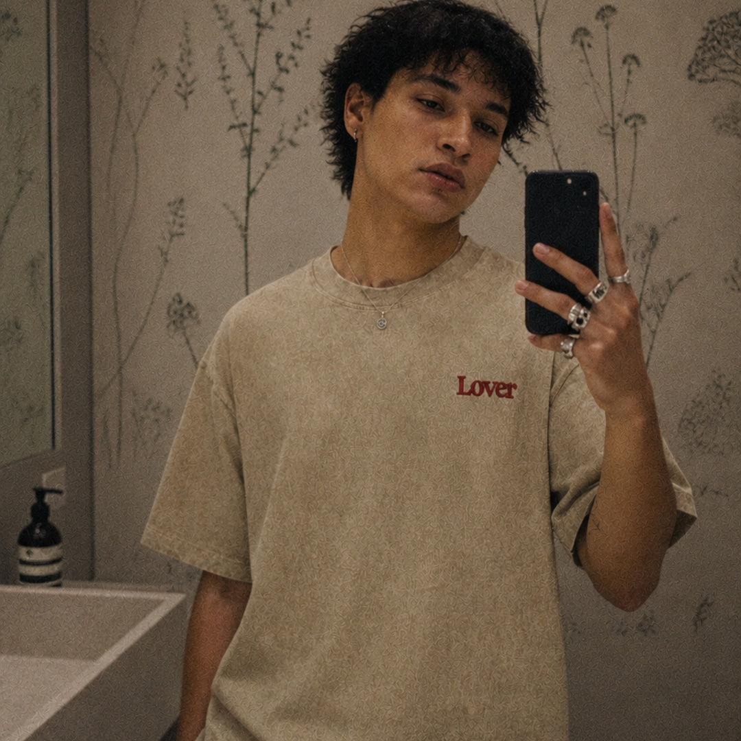 Lover Unisex Washed Oversized Tee