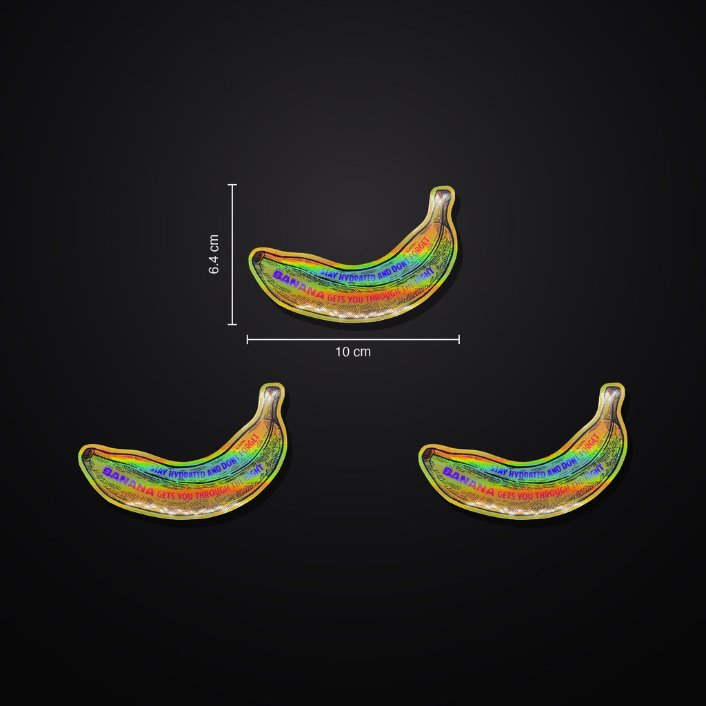 Rave Banana Sticker 3er-Set - Yellow Holographic