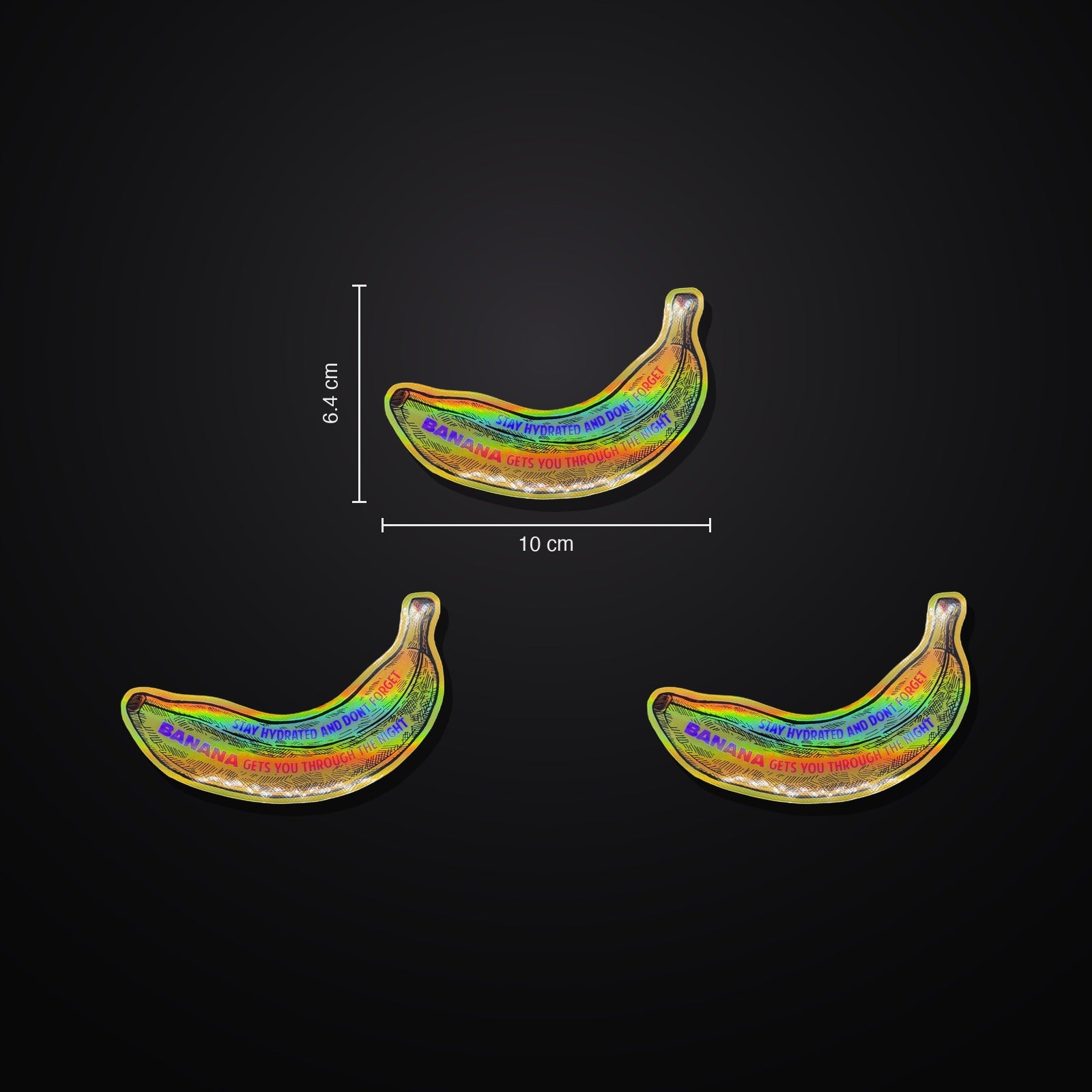 Rave Banana Sticker 3er-Set - Yellow Holographic