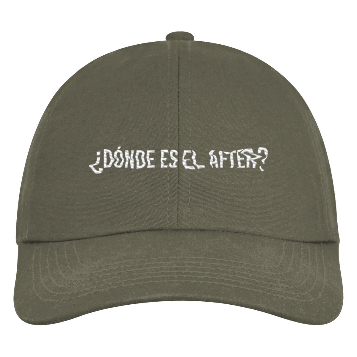 ¿Dónde es el After? – Organic 6-Panel Cap in Olive Green – KABUFF Kreuzberg