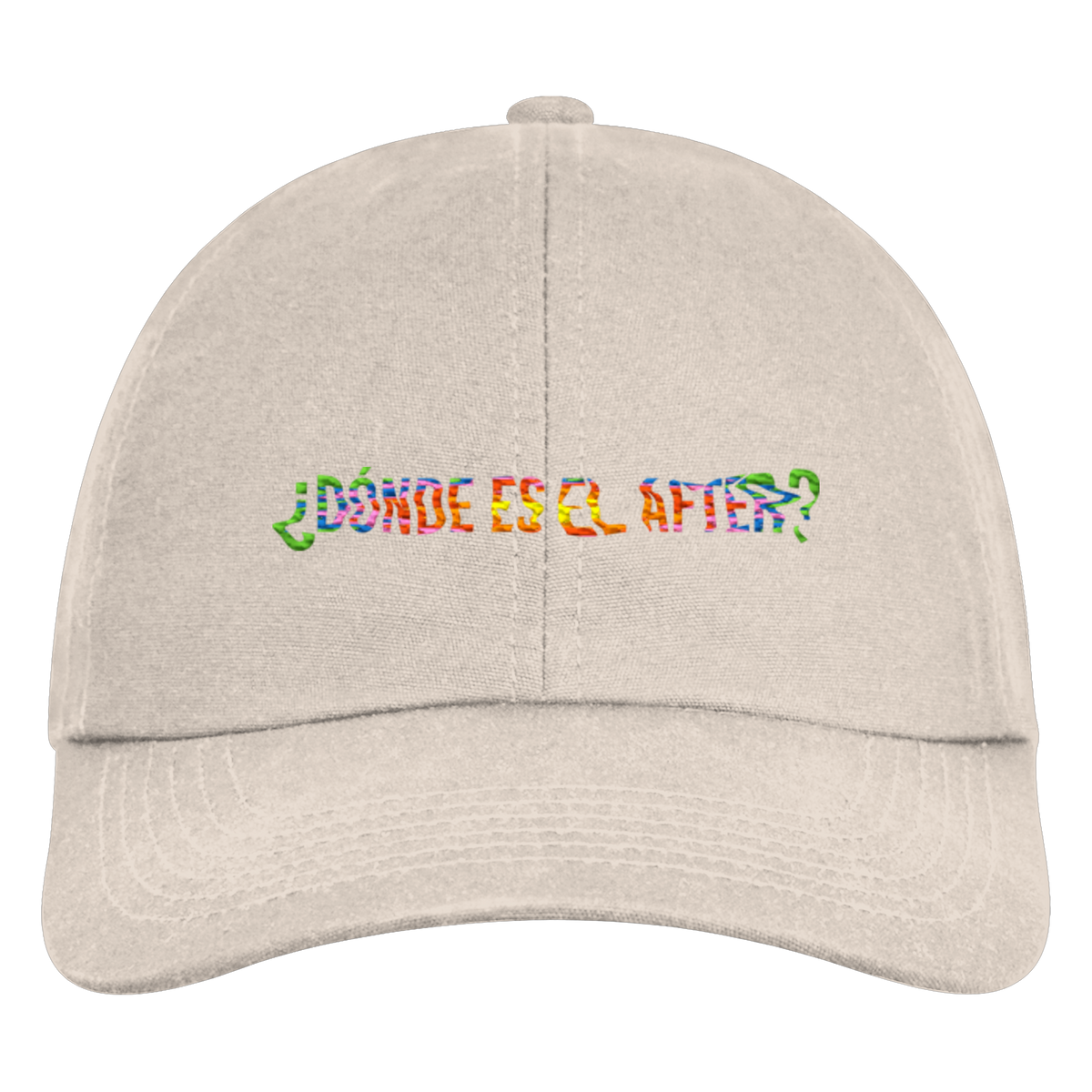 ¿Dónde es el After? – Rainbow – Organic 6-Panel Cap in Sand – KABUFF Kreuzberg