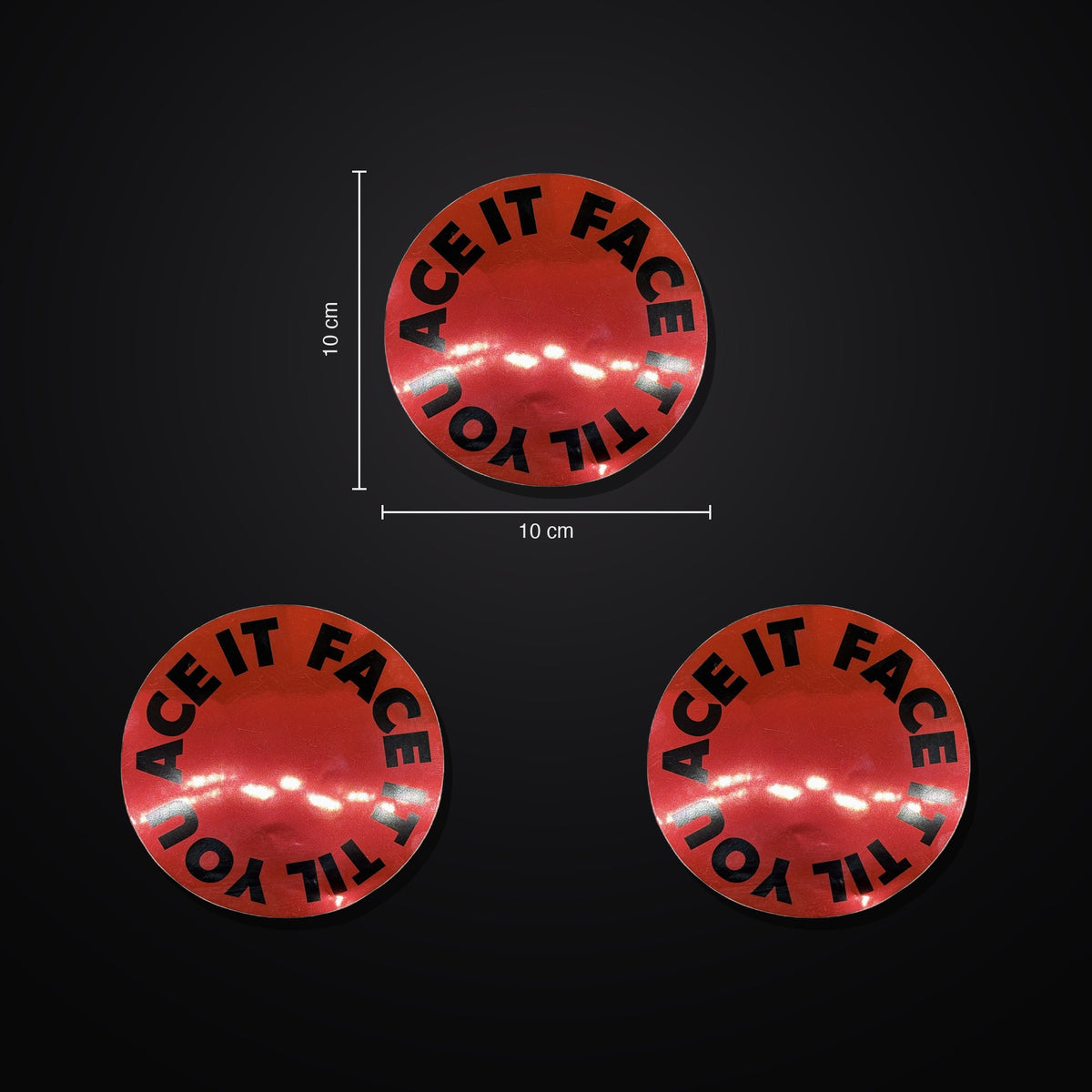 Face It Til You Ace It Sticker 3er-Set – Red/Pink Mirror – KABUFF Kreuzberg