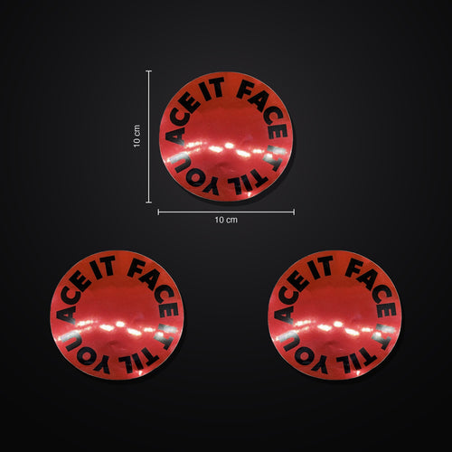 Face It Til You Ace It Sticker 3er-Set – Red/Pink Mirror – KABUFF Kreuzberg