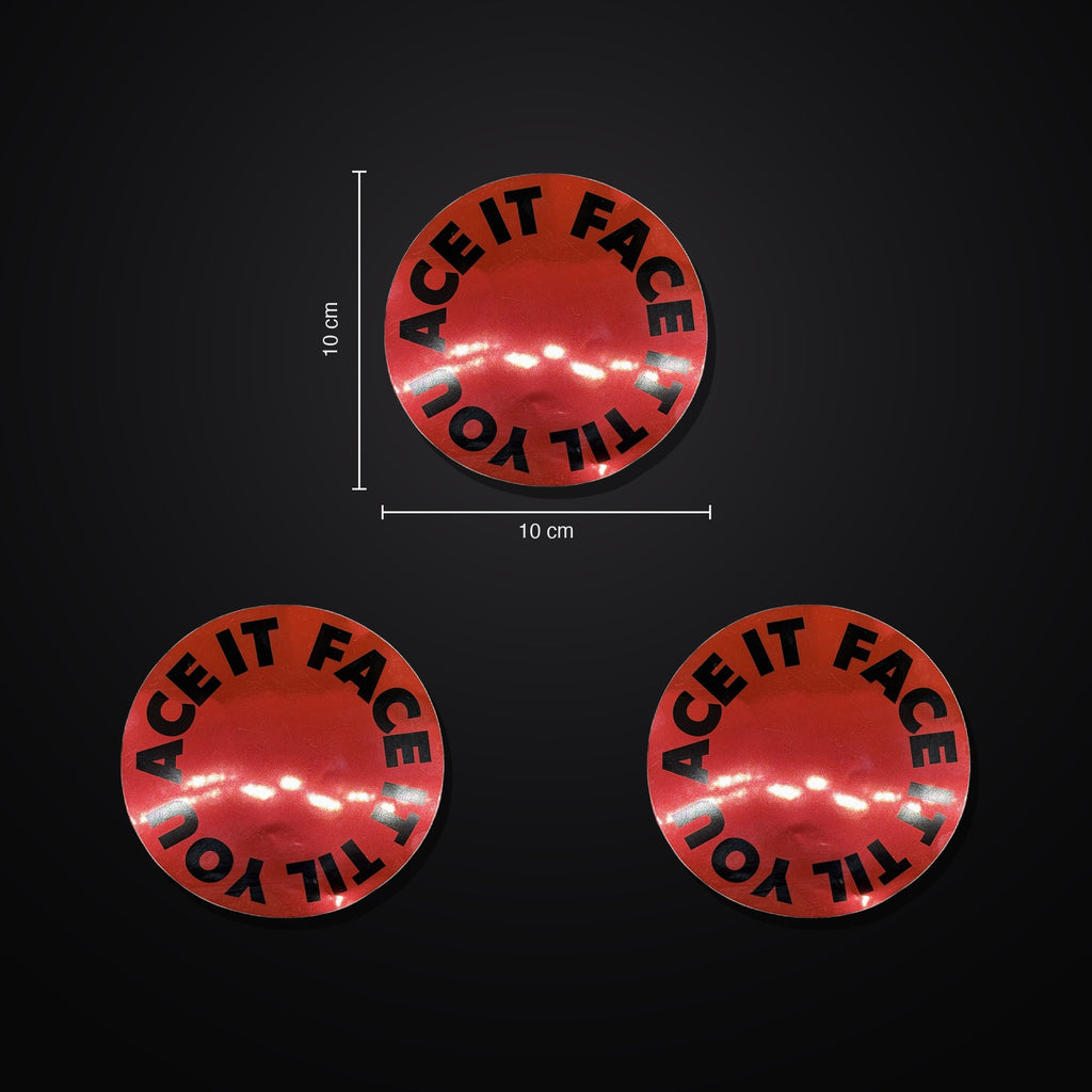 Face It Til You Ace It Sticker 3er-Set - Red/Pink Mirror