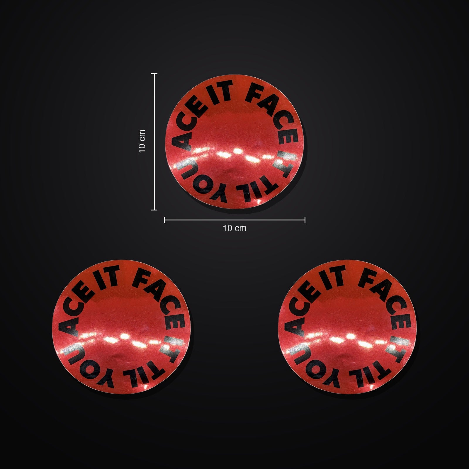 Face It Til You Ace It Sticker 3er-Set - Red/Pink Mirror