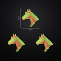 Horses Sticker 3er-Set - Pink/Green Mirror