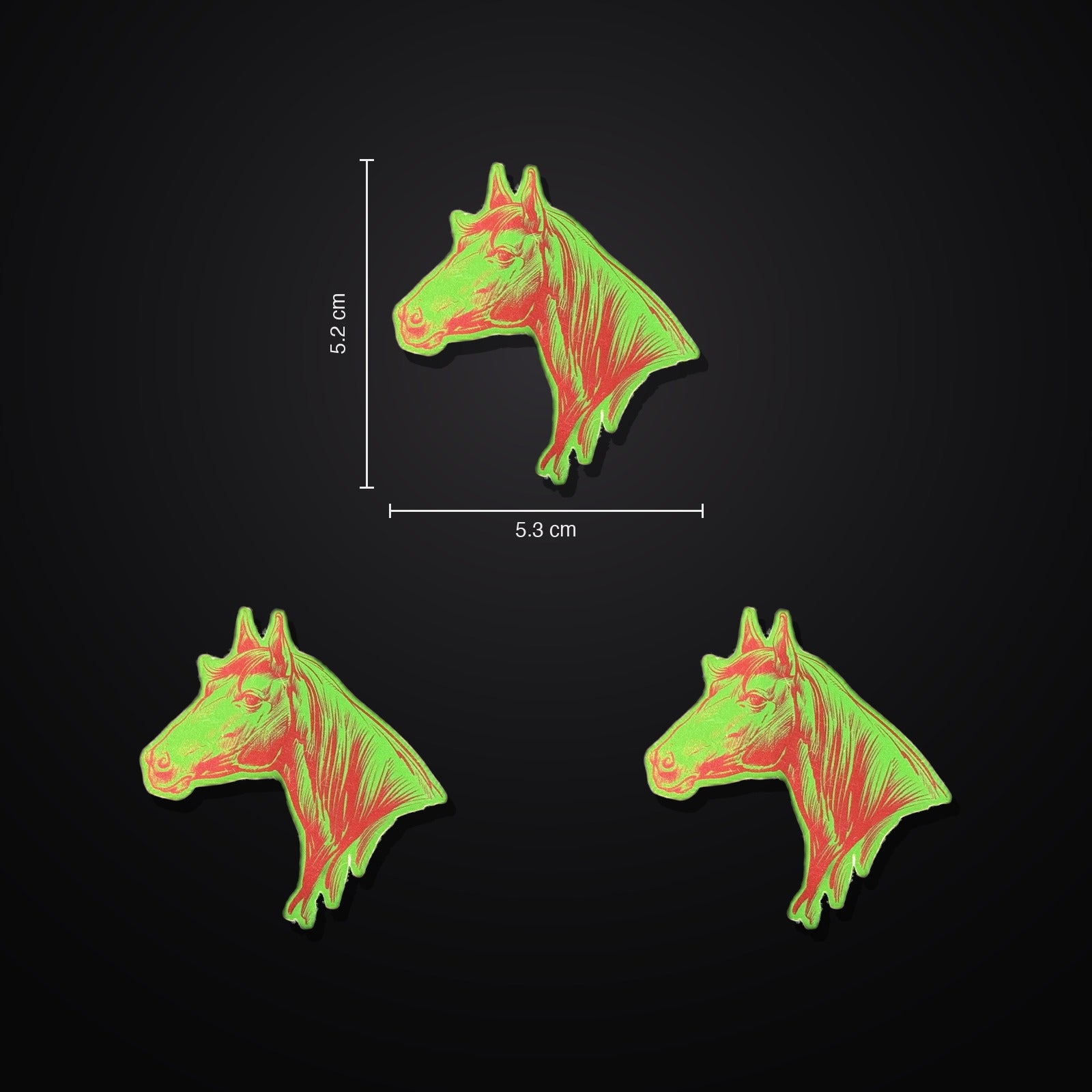 Horses Sticker 3er-Set - Pink/Green Mirror
