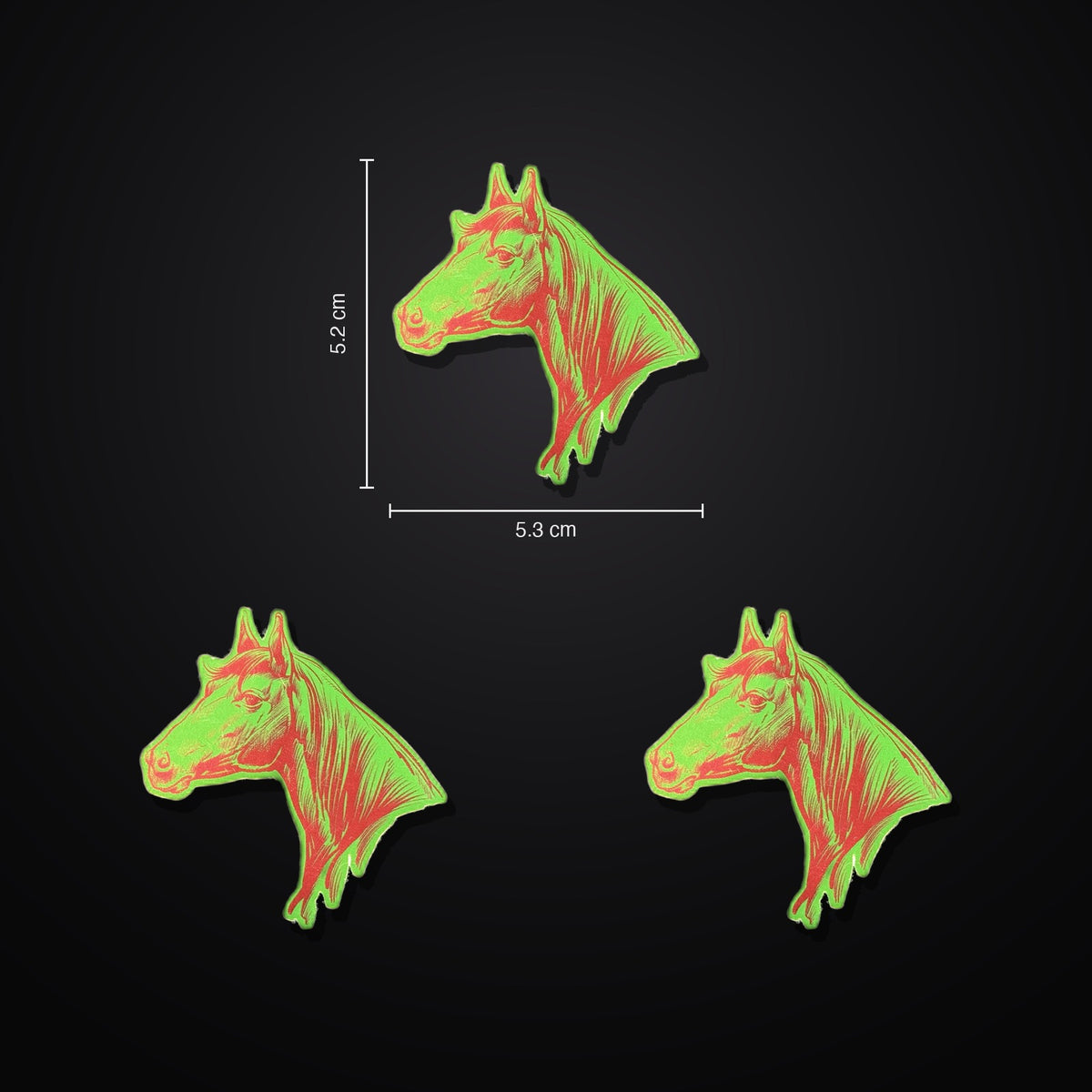 Horses Sticker 3er-Set – Pink/Green Mirror – KABUFF Kreuzberg
